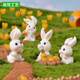 Rabbit Paradise Micro Landscape Ornaments Cute Cartoon Animal Carrot Rabbit House Gardening Resin Accessories Crafts