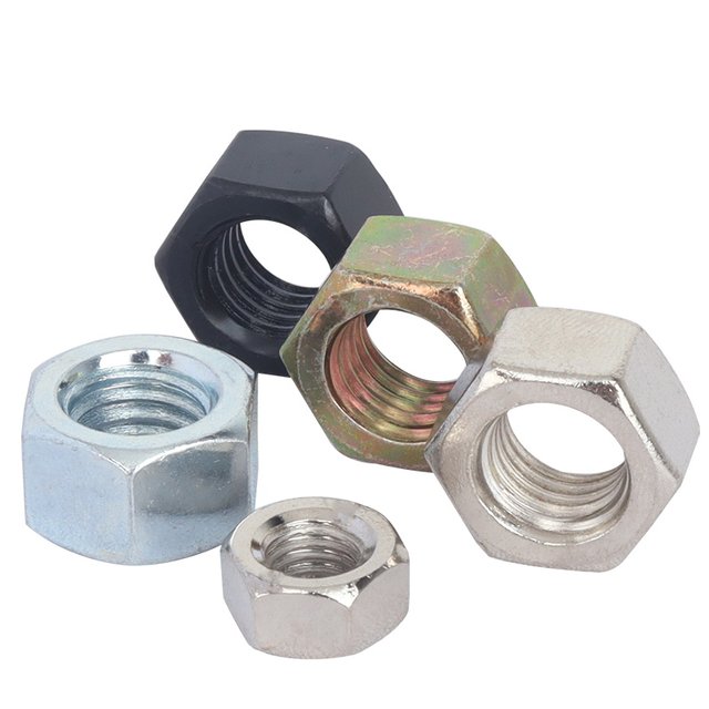 Grade 8 black, blue, white, zinc, color galvanized, nickel plated hexagon nut fine tooth locking screw cap m3m4m5m6m8m36