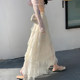
Lace spliced ​​skirt women's umbrella skirt summer new loose long skirt white cake skirt a line big skirt