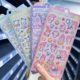 Sanrio 3D relief stickers gem stickers Melody Kuromi stickers children's handbook painting hollow princess acrylic