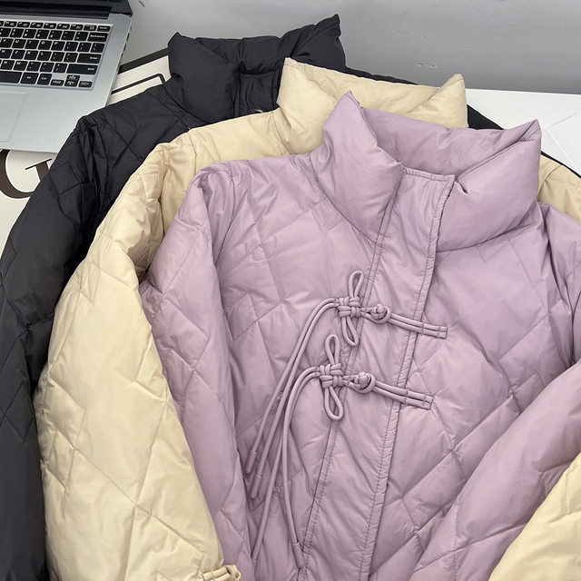 300 large size thin down jacket for women 200 Jin [Jin equals 0.5 kg] Fat mm winter plus fat plus loose stand collar short thermal jacket