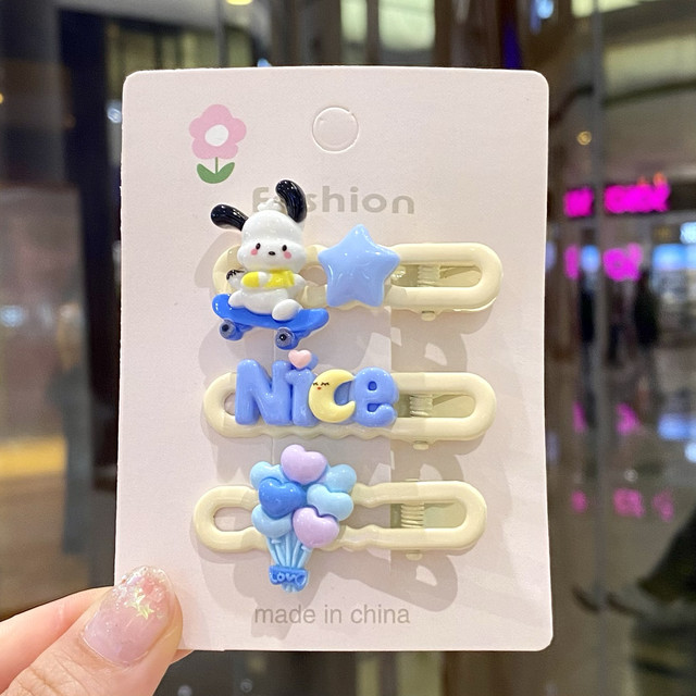 Side hairpin little girl Kuromi Melody hair accessories bangs broken hair clip children's cute duckbill clip headdress