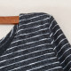 2024 autumn new women's clothing sweet pullover short round neck striped slim long-sleeved sweater to look slim