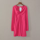 Spring and Autumn new women's long-sleeved V-neck dress Korean midi skirt solid color loose fashionable casual temperament