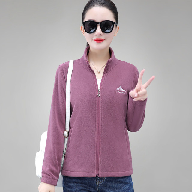 Ollie velvet jacket women's zipper sweatshirt 2025 autumn and winter new mother's double-sided velvet cardigan casual warm top