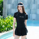 Clearance leaked plus size women's casual sports short-sleeved T-shirt shorts two-piece Korean style slim swimsuit suit trendy