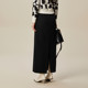 XG Xue Ge Casual Straight Skirt Women's 2025 Spring New Black Slim Mid-Long Skirt XL103501A890
