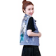 European station denim vest for women spring and summer large size Internet celebrity embroidered denim short jacket sleeveless waistcoat light-colored vest