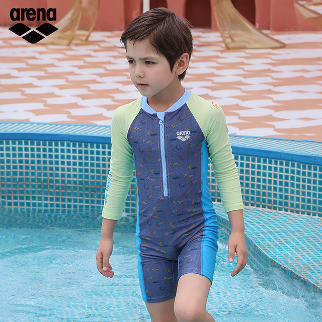 arena Arena Flower World Series Cute long-sleeved one-piece swimsuits for big and small children and girls hot spring swimsuits