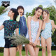 arena Arena Flower World Series Cute long-sleeved one-piece swimsuits for big and small children and girls hot spring swimsuits