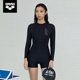arena Arena women's one-piece swimsuit long-sleeved sun protection surfing boxer swimsuit conservatively covers the belly and looks slim