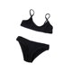 Amber single children's split swimsuit girls pure black pit strip triangle bikini hot spring beach kids
