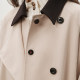 Next Weekend Glow Time Flying Bird Contrast Color Spliced ​​Long Trench Coat