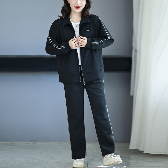 Western-style mother suit, new two-piece suit for fat people, a complete set of outfits for fat people, extra-large size coats and cardigans