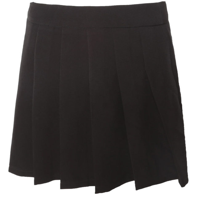 Plus size women's high-waisted A-line pleated skirt for slimming and slightly fat women. Short black skirt for fat people. Temperament
