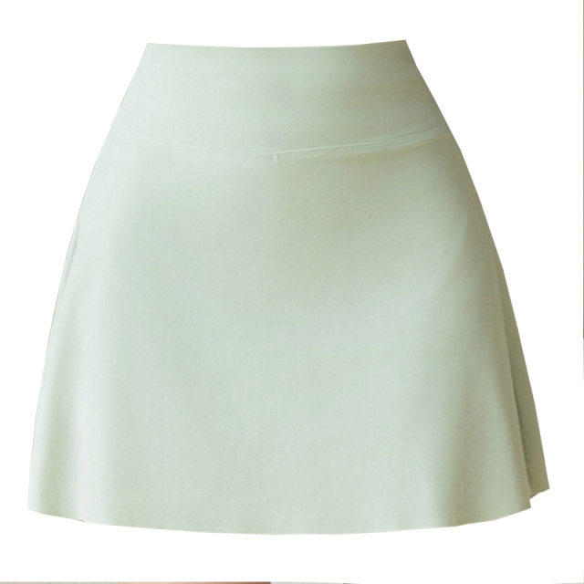 
Summer 3-point ice silk short skirt for women with high waist can wear naked yoga sports skirt large size hot girls thin pleated skirt pants