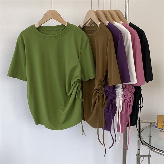 Women'S Irregular Drawstring Top