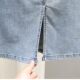 
Summer mid-length denim skirt for women 2025 loose slimming back slit skirt fashionable and versatile casual A-line skirt