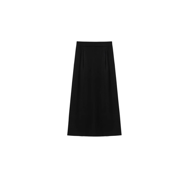 Black skirt for women in spring, summer and autumn mid-length slit suit A-line long skirt for small wool hip skirt winter trend
