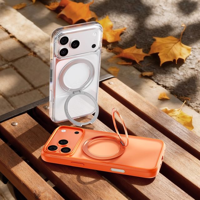 Papi's same Tulas pivot case O1S is suitable for Apple 17ProMax mobile phone case iPhone17pro2025 new 17 anti-fall magnetic stand 16pm minimalist transparent protective case