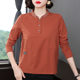Pure cotton long -sleeved T -shirt women loose 2025 spring new casual autumn jacket middle elderly mother mother shirt bottom shirt
