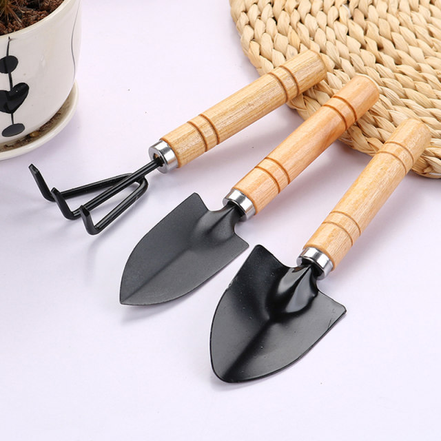 Three-piece gardening shovel set, large potted small shovel, garden indoor flower loosening soil, flower and vegetable gardening gadget