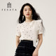 FEXATA Figus 2025 summer new product French design bow tied polka dot short-sleeved shirt for women