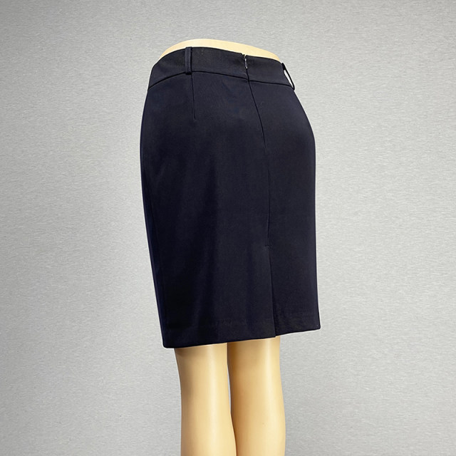 Navy blue skirt short skirt for women 2024 high waist slim versatile professional outfit one-step skirt straight skirt hip-cover skirt