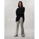 ECHOADE's classic continuation of the exquisite round neck, Oversized dropped shoulders, large profile embroidered long-sleeved T-shirt