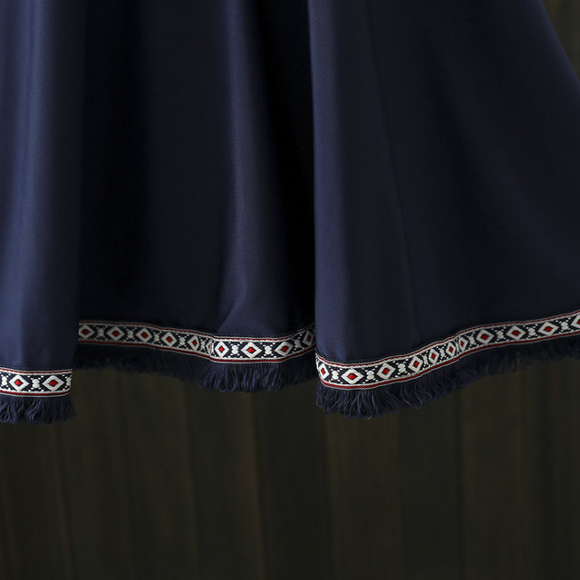 Plus size swimsuit for women fat mm 200Jin [Jin is equal to 0.5 kg] Covering flesh and belly ethnic style fringed one-piece skirt style short-sleeved hot spring swimsuit