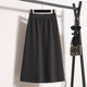 Women's 2024 new large size fat mm skirt 200Jin [Jin equals 0.5 kg] Elastic waist irregular button mid-length A-line skirt