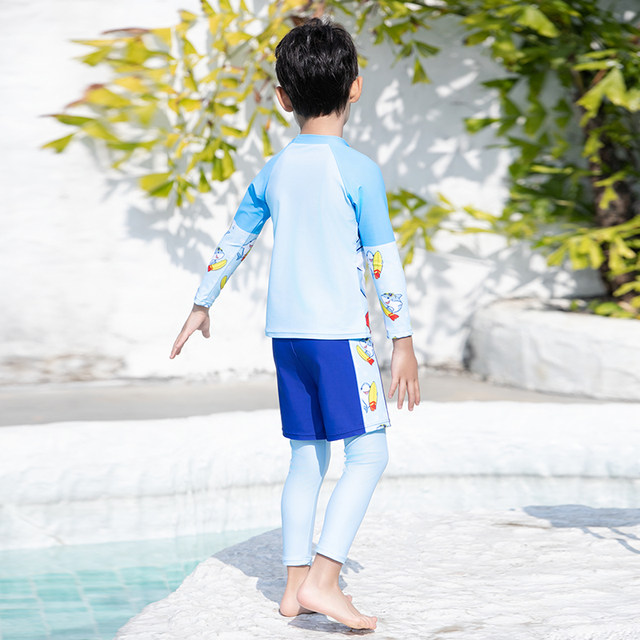
Children's split swimsuit long sleeves trousers boy swimsuits beach summer sun protection casual boy surfing and diving suit swimsuit