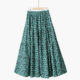 Spring Korean version of commuting high waist slim A-line large hem skirt umbrella skirt chiffon print French retro long skirt
