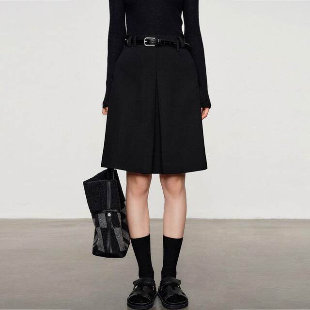 Intellectual Skirt Suit Skirt for Women 2025 Spring and Autumn High Waist Slim and Slim versatile A-line Gray Knee-High Mid Skirt