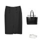 Workplace skirt mid-length skirt women's high waist hip skirt slimming commuting new dark blue zipper solid color one-step skirt