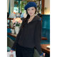 I give the design sense of autumn and winter, thickened lapel sweater for women, a versatile loose long-sleeved lazy style top