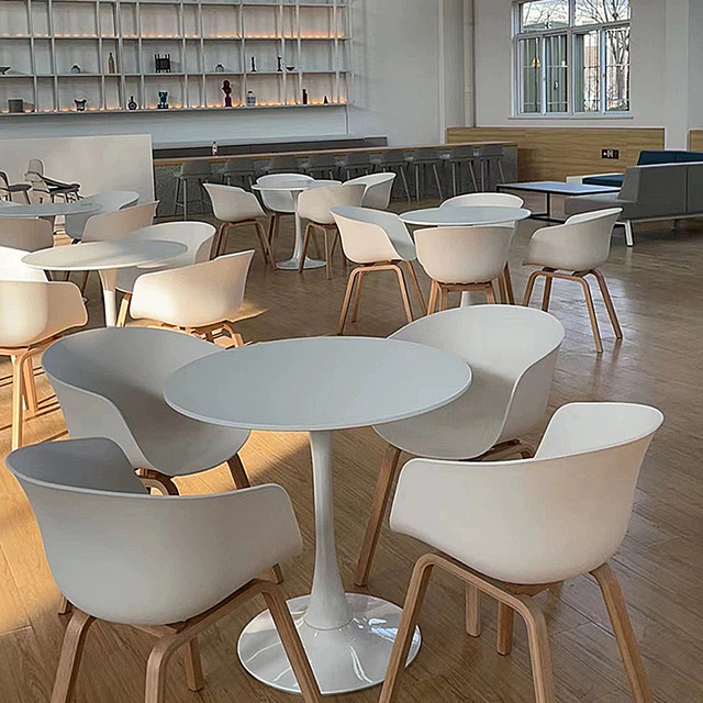Nordic solid wood negotiation table and chair combination one table ...
