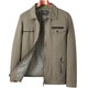 Middle-aged daddy spring and autumn pure cotton jacket middle-aged and elderly men's lapel business casual autumn cotton jacket