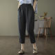 100 linen#Large -size self -confidence eight -point loose Harun pants female casual thin models and thin summer pants