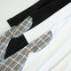 Japanese ladies cotton seven -point sleeve loose skirt shirt, spring and summer new pocket T -shirt medium long white 8337