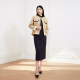 Xiquerip's mature temperament skirt with slit versatile commuter drapery makes it look slim and hip-decorated suit decorative pocket