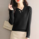 Large size fat MM loose slim base top 2024 autumn and winter new fashionable and stylish V-neck knitted sweater