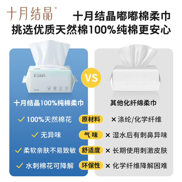 October Crystal Baby Dudu Cotton Soft Towel for Baby Wet and Dry 100% Cotton Face Towel for Newborns