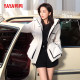 Tong Liya star's same duck down jacket women's new winter new mid-length hooded waist simple work jacket