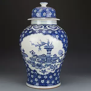 青花磁器 将軍缶 古董品 置物 www.krzysztofbialy.com