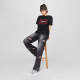 Lee25 spring and summer new loose fit hollow design black gray women's wide-leg jeans