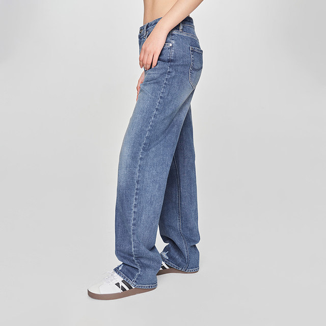 Lee25 Spring and Summer New Product 429 Standard Mid-waist Straight Foot Medium Blue Jeans Trendy