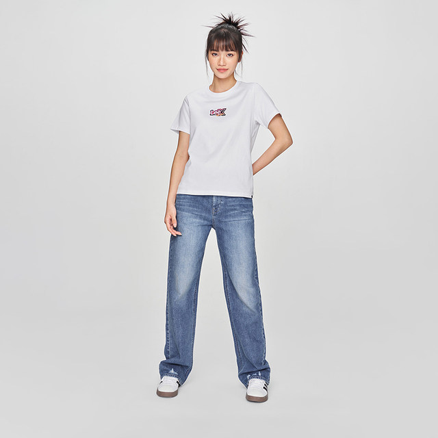 Lee25 Spring and Summer New Product 429 Standard Mid-waist Straight Foot Medium Blue Jeans Trendy