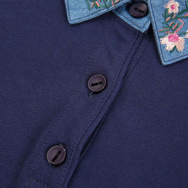 Mirandon middle-aged and elderly mothers' long-sleeved T-shirt women's spring and autumn new casual fashion lapel sweater top