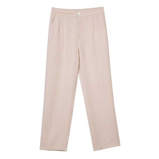 Milanden middle-aged and elderly mother's clothing spring and autumn new fashion high-waisted eight-point straight pants for women, loose and versatile